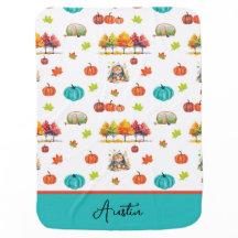 Personlig Höstpumpkin Äventyr Baby Blanket