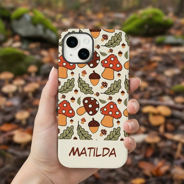 Personlig höstsvamp & ekollon telefonfodral (Skapare uppladdad)