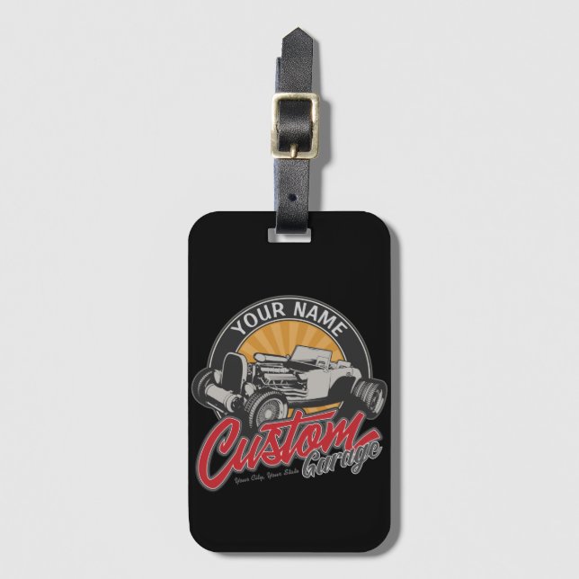 Personlig Hot rod Garage Retro Anpassningsbar Road Bagagebricka (Framsida vertikal)