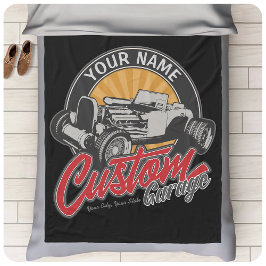 Personlig Hot rod Garage Retro Anpassningsbar Road Fleecefilt