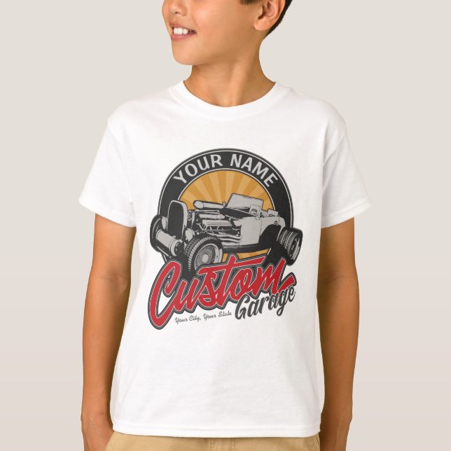 Personlig Hot rod Garage Retro Anpassningsbar Road T Shirt (Framsida)