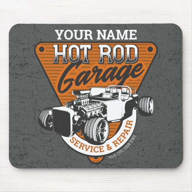 Personlig Hot rod Garage Roadster Repair Shop  Musmatta (Framsidan)