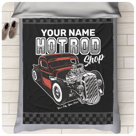 Personlig Hot rod Shop Retro Garage Lastbil Fleecefilt