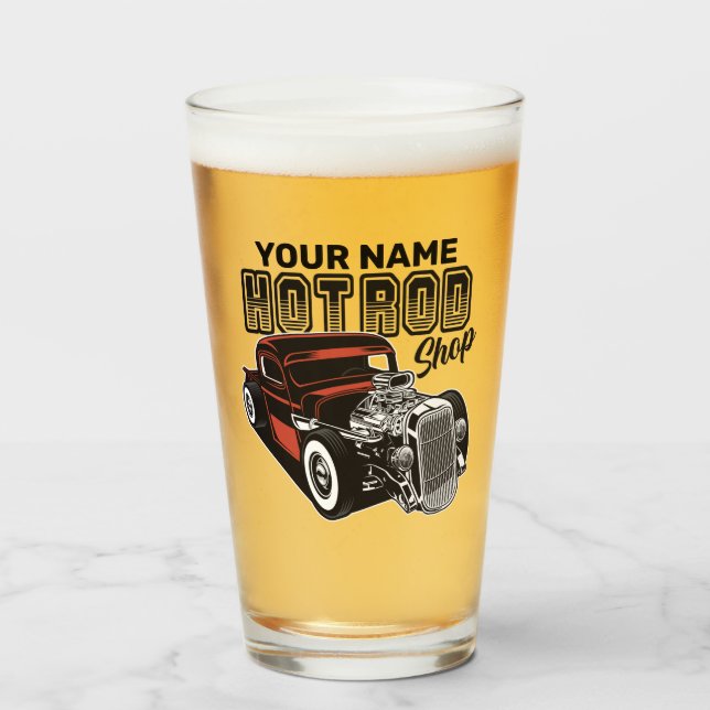 Personlig Hot rod Shop Retro Garage Lastbil Glaskopp (Framsida fylld)