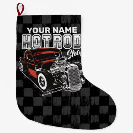 Personlig Hot rod Shop Retro Garage Lastbil Stor Julstrumpa