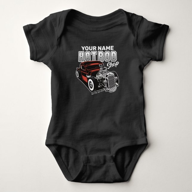 Personlig Hot rod Shop Retro Garage Lastbil T Shirt (Framsida)