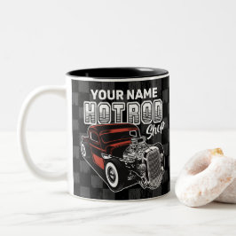 Personlig Hot rod Shop Retro Garage Lastbil Två-Tonad Mugg