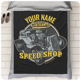 Personlig Hot rod Speed Shop Tävla Garage Fleecefilt