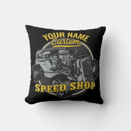 Personlig Hot rod Speed Shop Tävla Garage Kudde