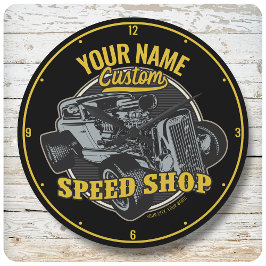 Personlig Hot rod Speed Shop Tävla Garage Stor Klocka