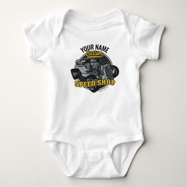 Personlig Hot rod Speed Shop Tävla Garage T Shirt (Framsida)