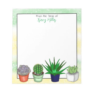 Personlig House Plant Grönt and Gult Anteckningsblock