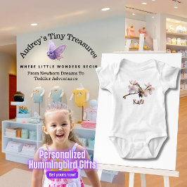 Personlig Hummingbird Baby Bodykostym T Shirt