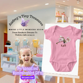 Personlig Hummingbird Baby Bodykostym T Shirt