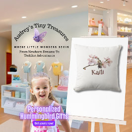 Personlig Hummingbird Baby Pillow Kudde