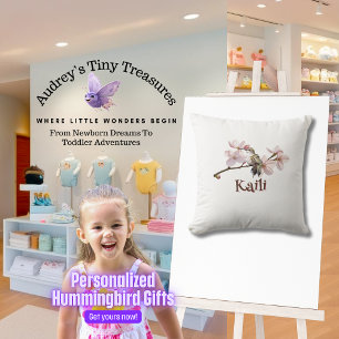 Personlig Hummingbird Baby Pillow Kudde