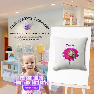 Personlig Hummingbird Baby Pillow Kudde