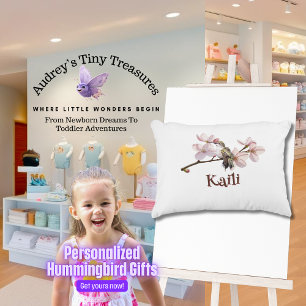 Personlig Hummingbird Baby Pillow Prydnadskudde