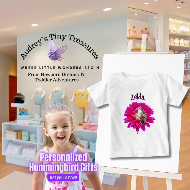 Personlig Hummingbird Baby T-Shirt (Skapare uppladdad)