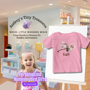 Personlig Hummingbird Baby T-Shirt