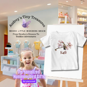 Personlig Hummingbird Baby T-Shirt