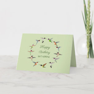 Personlig Hummingbird Grattis på födelsedagen Card Kort
