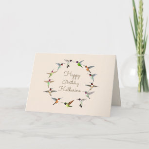 Personlig Hummingbird Grattis på födelsedagen Kort