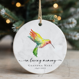 Personlig Hummingbird in Loving Memory Keepsak Julgransprydnad Keramik