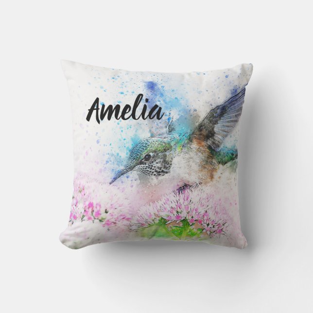 Personlig Hummingbird Kudde (Framsida)