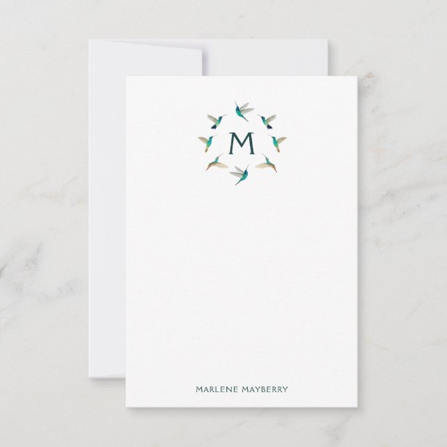 Personlig Hummingbird Note Card Tack Kort (Framsida)
