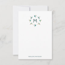 Personlig Hummingbird Note Card