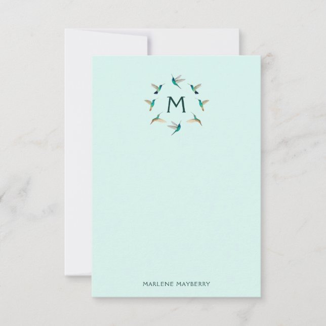 Personlig Hummingbird Note Card Tack Kort (Framsida)