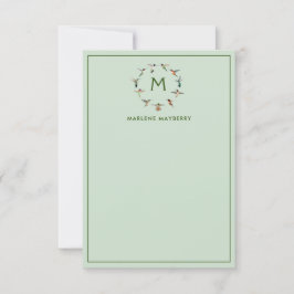 Personlig Hummingbird Note Card Tack Kort