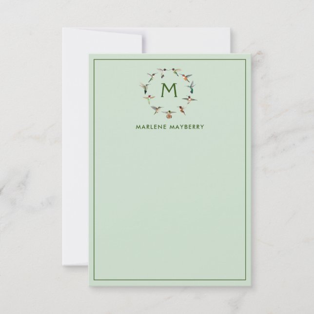 Personlig Hummingbird Note Card Tack Kort (Framsida)
