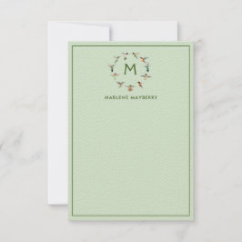 Personlig Hummingbird Note Card Tack Kort