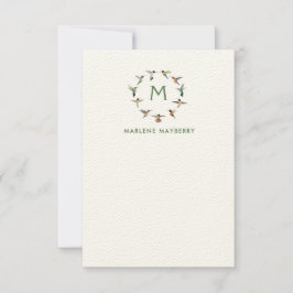 Personlig Hummingbird Note Card Tack Kort
