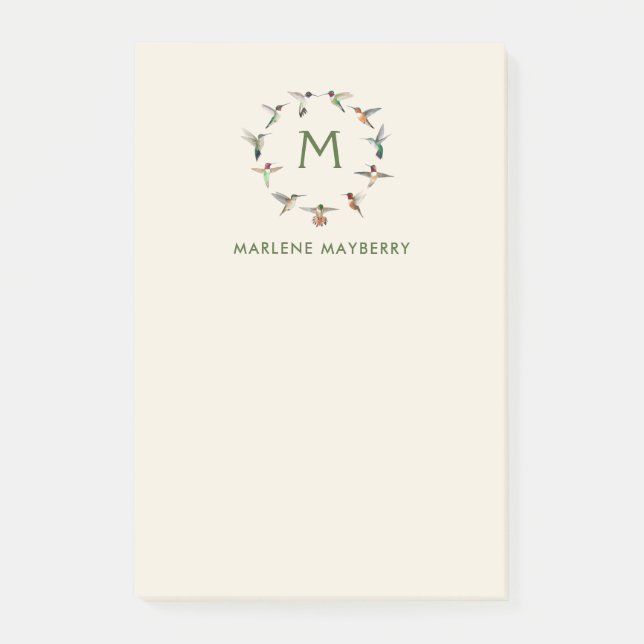 Personlig Hummingbird Post-it Block (Framsida)