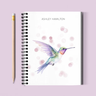Personlig Hummingbird Watercolor Anteckningsbok