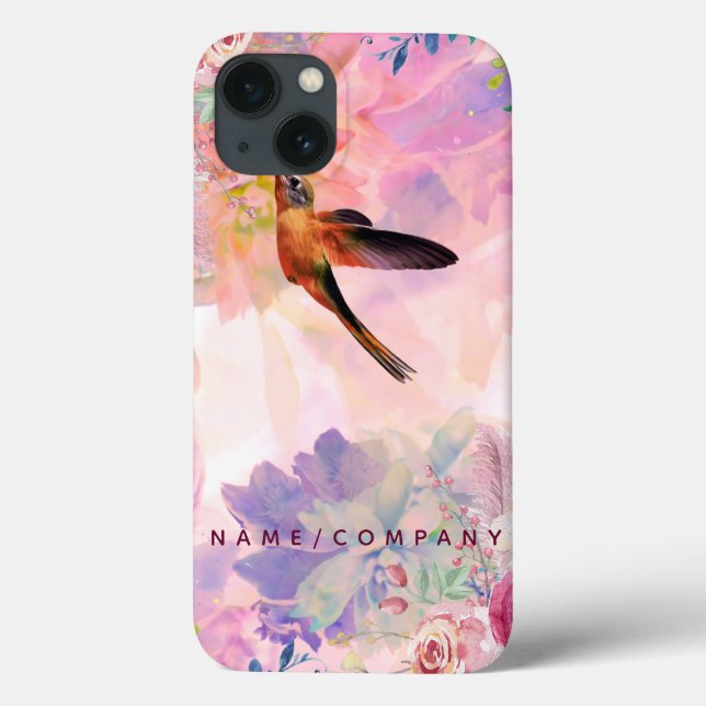 Personlig Hummingbird Watercolor iPad Case (Baksida)