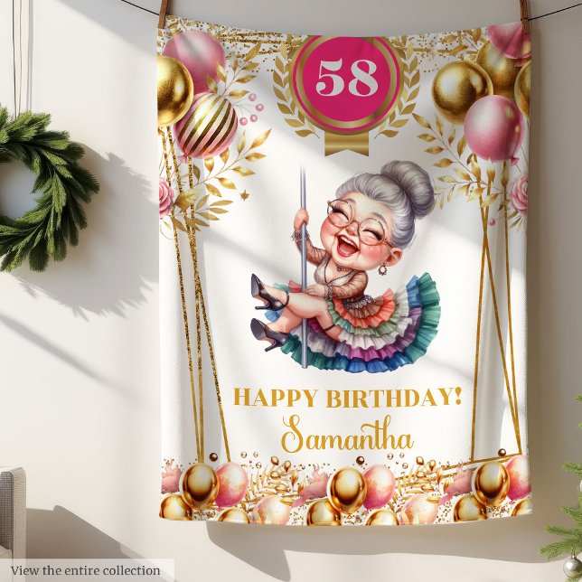 Personlig Humorfilt för Mormors Födelsedag Fleecefilt (Personalized Humor Blanket for Grandma Birthday)