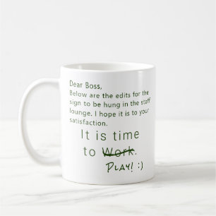 Personlig Humous Office Work Play Chef, Grönt Kaffemugg
