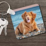 Personlig Hund älskare Keepsaki Pet Photo Nyckelring<br><div class="desc">Skapa en personlig keepy med den här anpassningsbarna för söknyckelkedja för sällskapsfoton, perfekt för alla hund, hund eller mammor. Gör hårigets vän glad genom att lägga till ditt favoritfoto eller använda två olika bilder för varje sida. Den här unika nyckelkedjan gör en tankfull gåva till jul, födelsedagar eller som ett...</div>