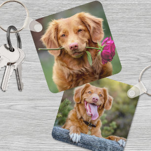 Personlig Hund älskare Keepsaki Pet Photo Nyckelring