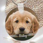 Personlig Hund älskare Simple Modern Pet Photo Nyckelring<br><div class="desc">Bär med dig husdjuret överallt med den här anpassningsbarna. Ett måste finnas för varje hund och hund! Personlig Hund älskare Enkel modern Pet Photo-nyckelkedja</div>