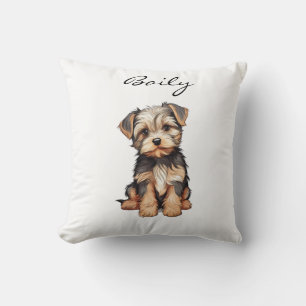 PERSONLIG HUND BANNER-MORKIE ART PRINT KUDDE