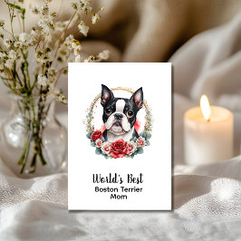 Personlig Hund Boston Terrier Mors dag Helgkort