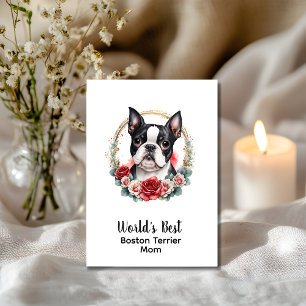 Personlig Hund Boston Terrier Mors dag Helgkort