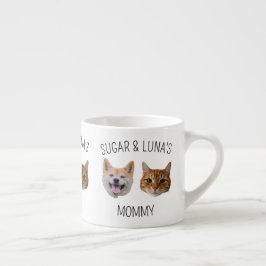 Personlig Hund Cat Ansikte Mugg, Mugg-gåva till Ma Espressomugg