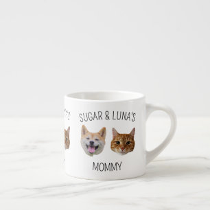 Personlig Hund Cat Ansikte Mugg, Mugg-gåva till Ma Espressomugg