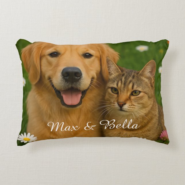 Personlig Hund Cat Lover Decor Anpassningsbar Pet  Prydnadskudde (Framsidan)